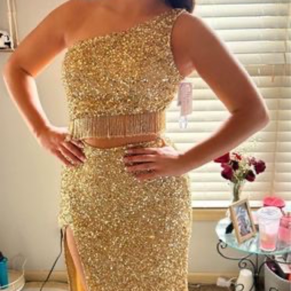 Gold formal dress